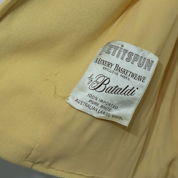Bataldi Butter Yellow Wool Swing Coat Lambswool Vintage 60s Petit Spun Short - Picture 13 of 16